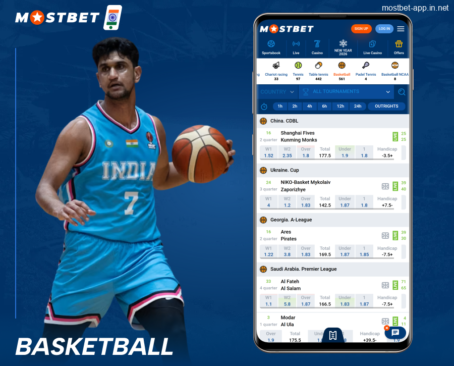 Basketball betting for Indian players Mostbet App